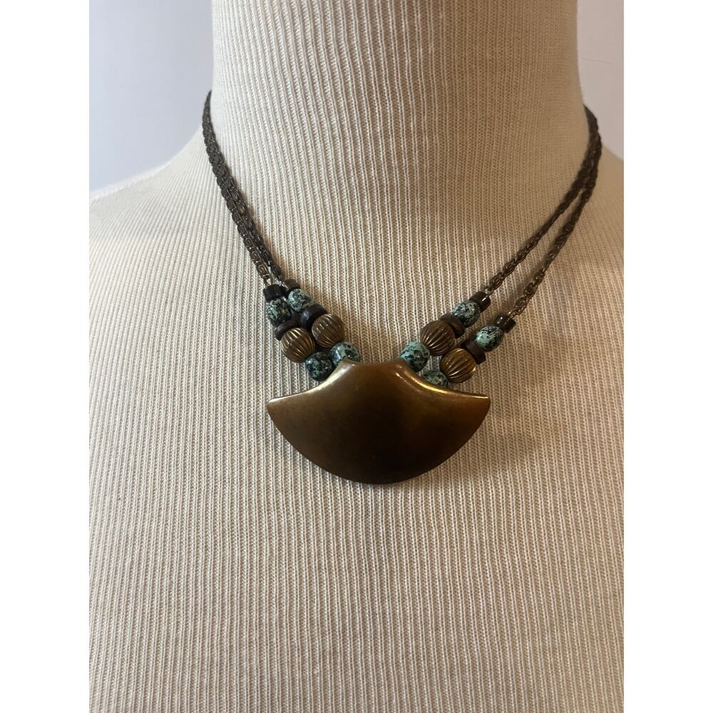 Lia Sophia 1990s bronze colored pendant necklace - Excellent condition